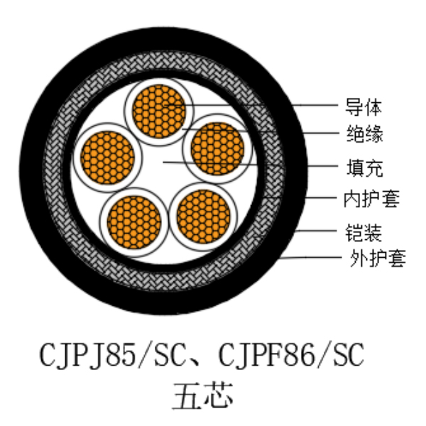 铜芯交联聚乙烯绝缘低烟无卤船用电力电缆-CJPJ85/SC-